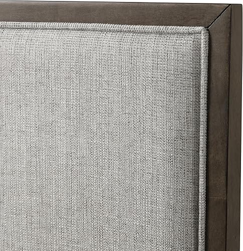 Miniatura 7 de Roundhill Furniture Aberll - Juego de 2 sillas de comedor tapizadas de madera maciza, color gris