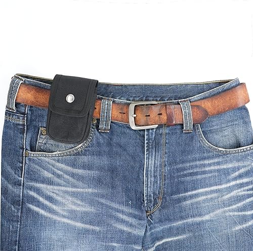 Miniatura 9 de diodrio EDC Belt Pouch for Men Women, Small Compact EDC Holster Pouch with Belt Loop for Hiking, Fishing, Camping, Snap Closure, Classic Waxed