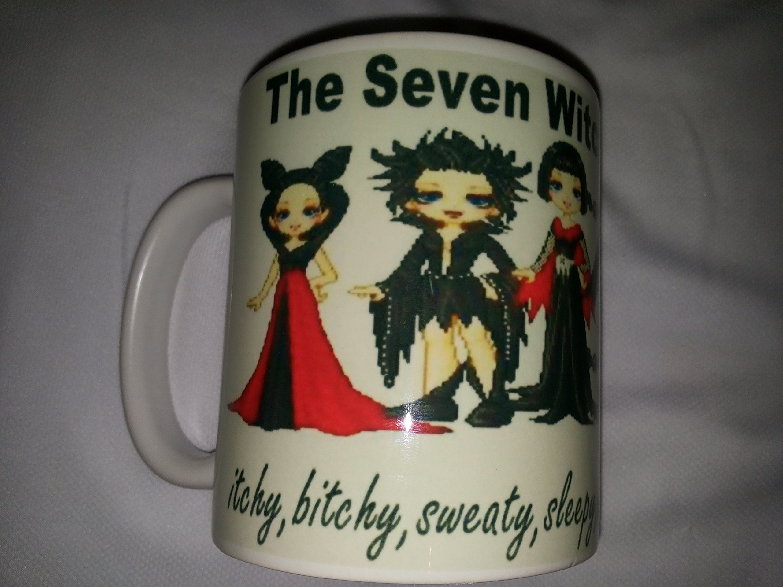 Rude Seven Witches of Menopause Novelty Ceramic Coffee Mug Plus Coaster