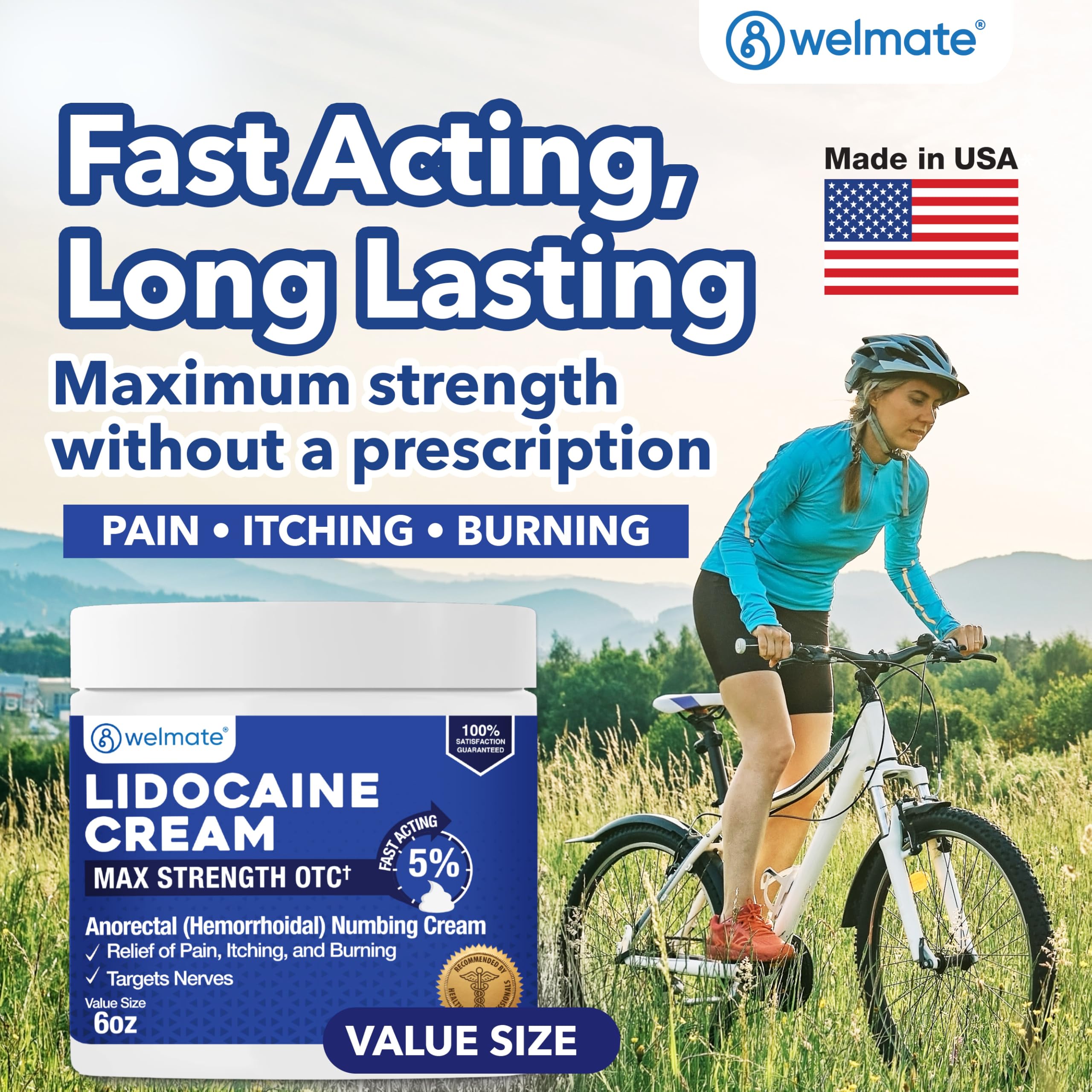 WELMATE, 5% Lidocaine Numbing Cream, Maximum Strength Pain Relief, 6 oz — Amazon image 4