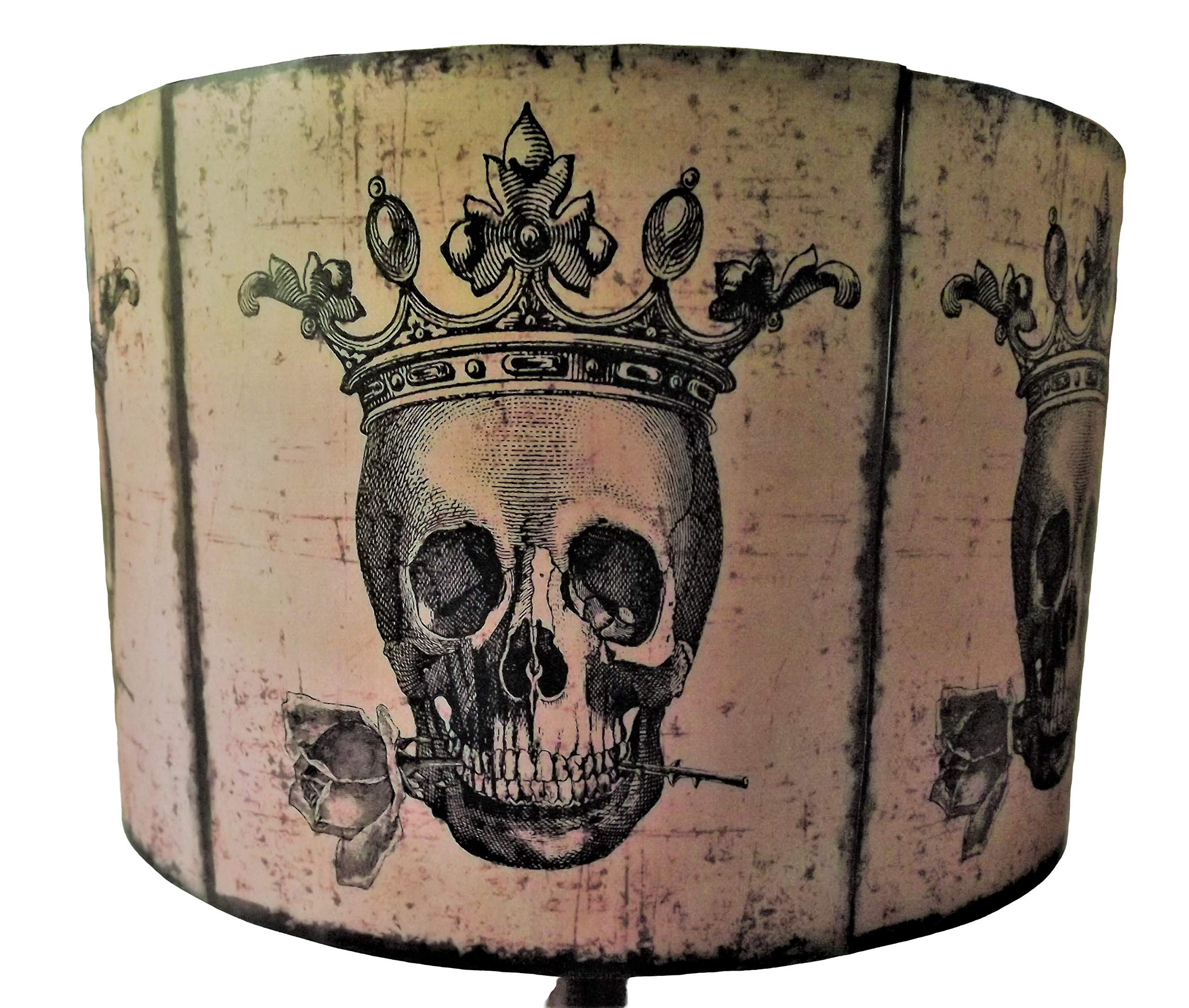 Grunge Skull Lampshade, Light shade, distressed, industrial, Halloween, Magic