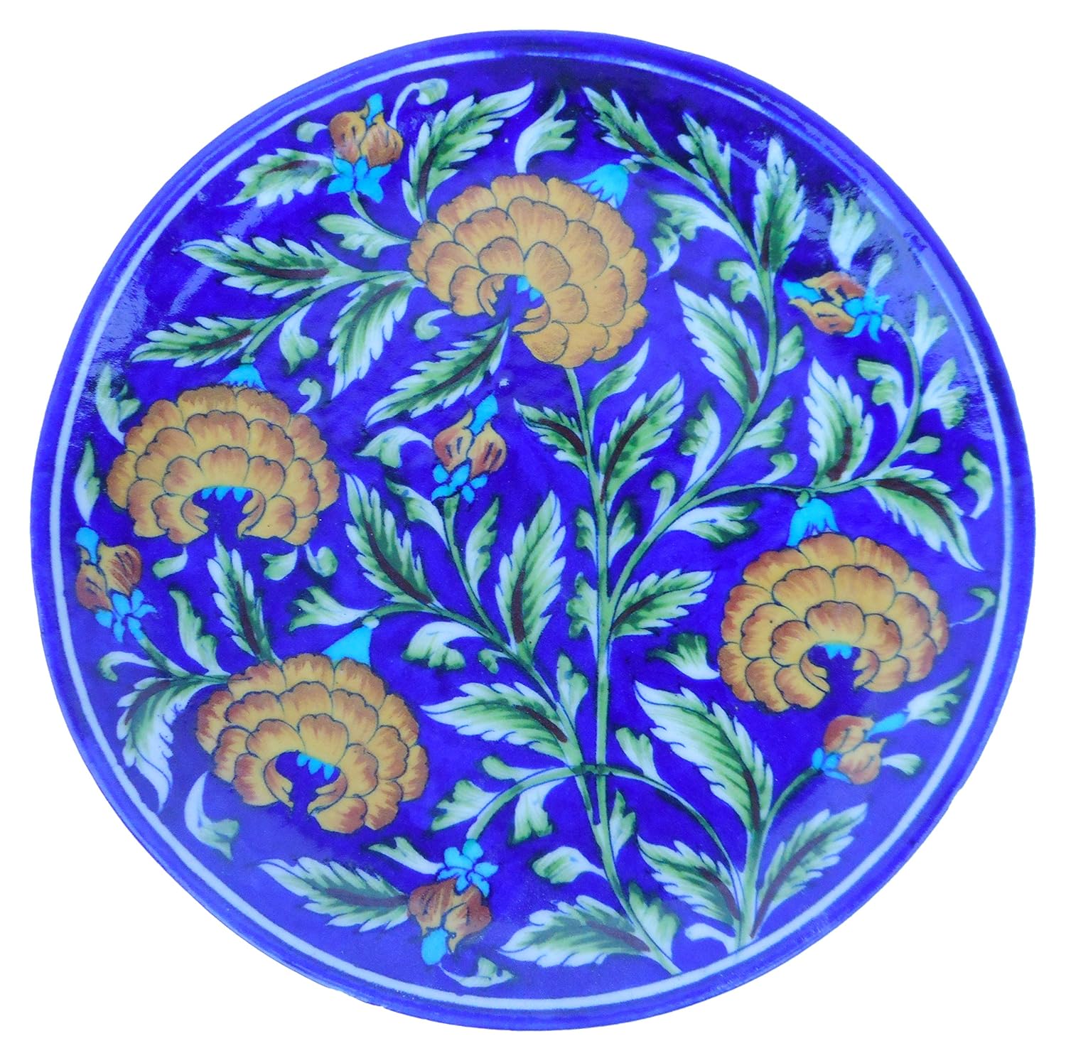 Buy Aditya Blue Art Pottery Handmade Ceramic Decorative Plate Online at