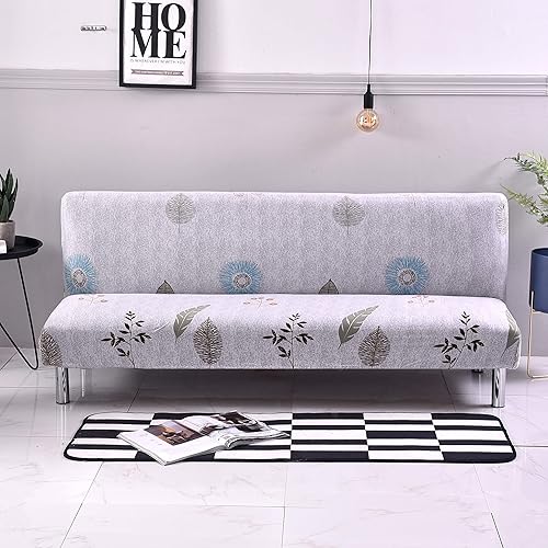 Miniatura 4 de Funda de Sofá Sin Brazos Funda Deslizable de Futón Elástica de Spandex Estampada Sofá Cama Plegable Sin Reposabrazos Protector de Muebles de Sofá