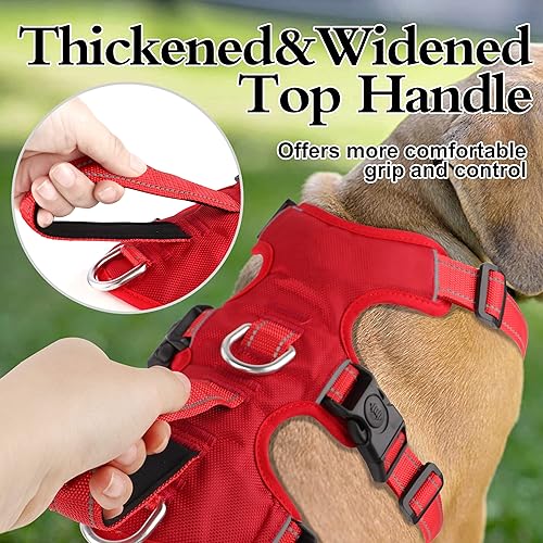 Miniatura 4 de PET ARTIST Arnés multiusos para perros a prueba de escapes, chaleco reflectante ajustable sin tirones con asa de elevación y clip para correa, para