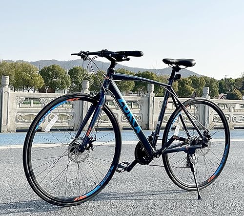 Miniatura 2 de L-TWOO Bicicleta de carretera 700C, ruedas de 3 x 8/24 velocidades, freno de disco dual, manillar recto, sistema de accionamiento suave, bicicleta