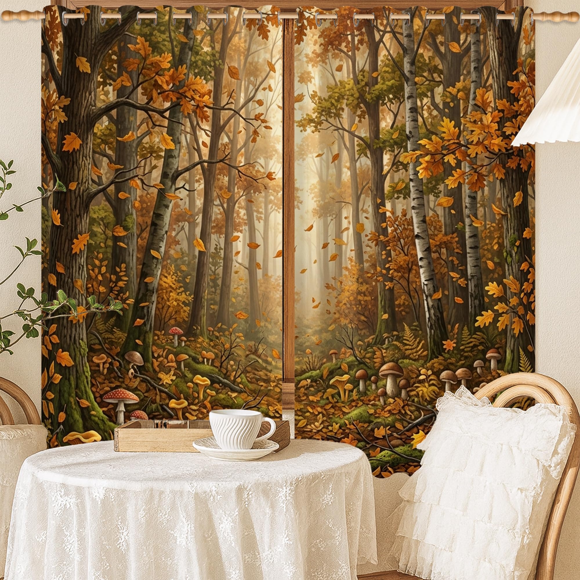 Rideaux occultants infroissables 132x137 de chambre d'enfant et bureau marron