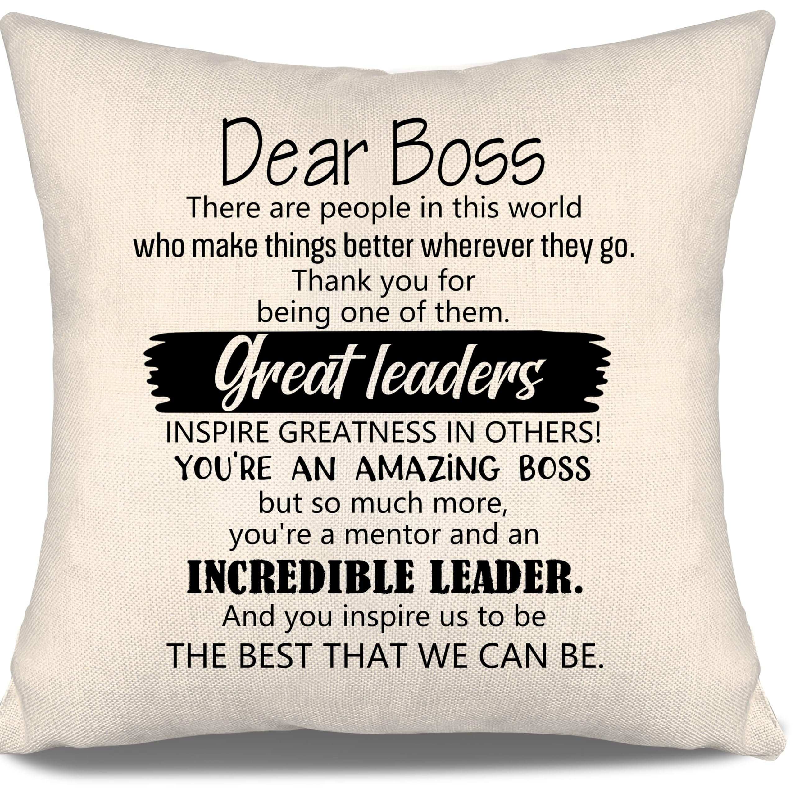 Aosumin Boss Lady Supervisor Manager Female Male Gift for Women Men from Employee Coworkers Great Leaders Cushion Cover for Boss Appreciation Gifts Farewell Gifts Birthday Gift (boss-c)
