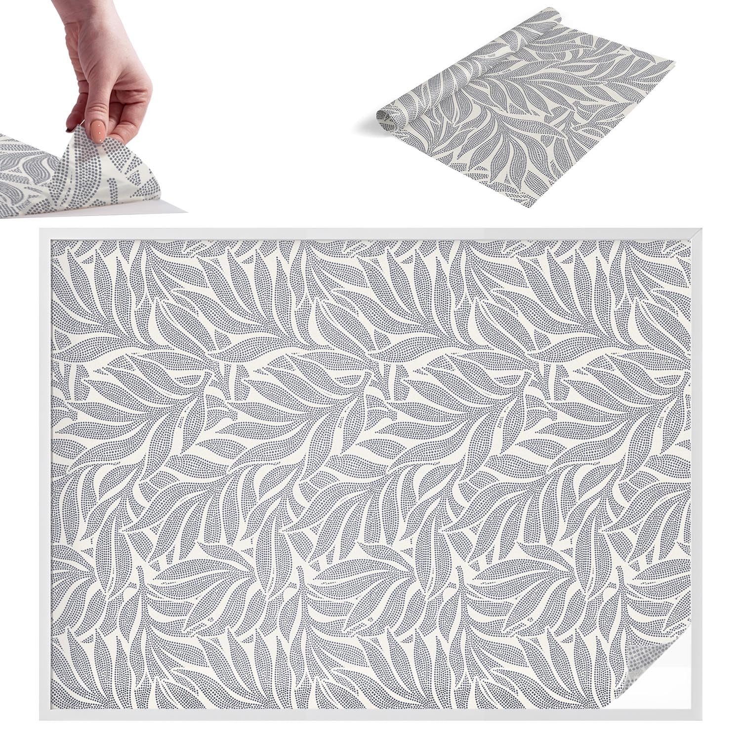 Film pour vitre intimité 200x146 cm à motif de feuilles en PVC décoratif pour vitrage