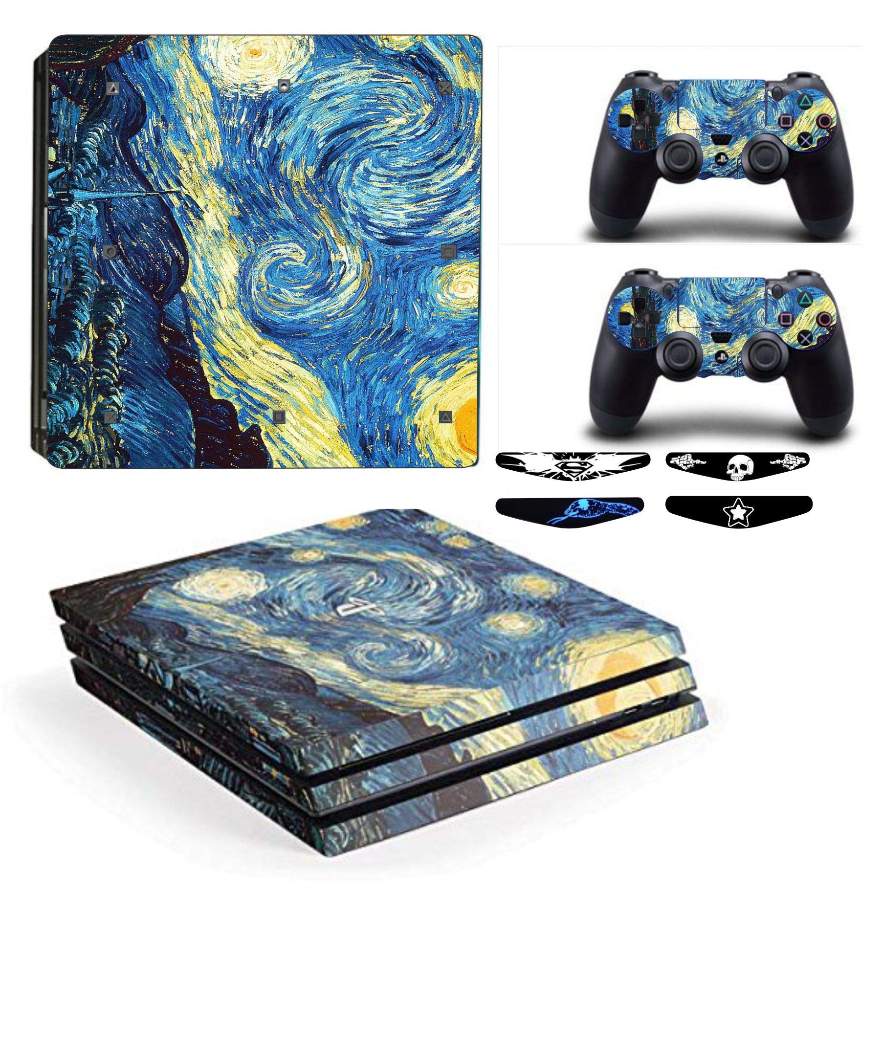 Elton The Starry Night Theme 3M Skin Sticker Cover for PS4 Pro Console and Controllers + 4 Led bar Decal (B08X9XG1W5) Amazon Price History, Amazon Price Tracker