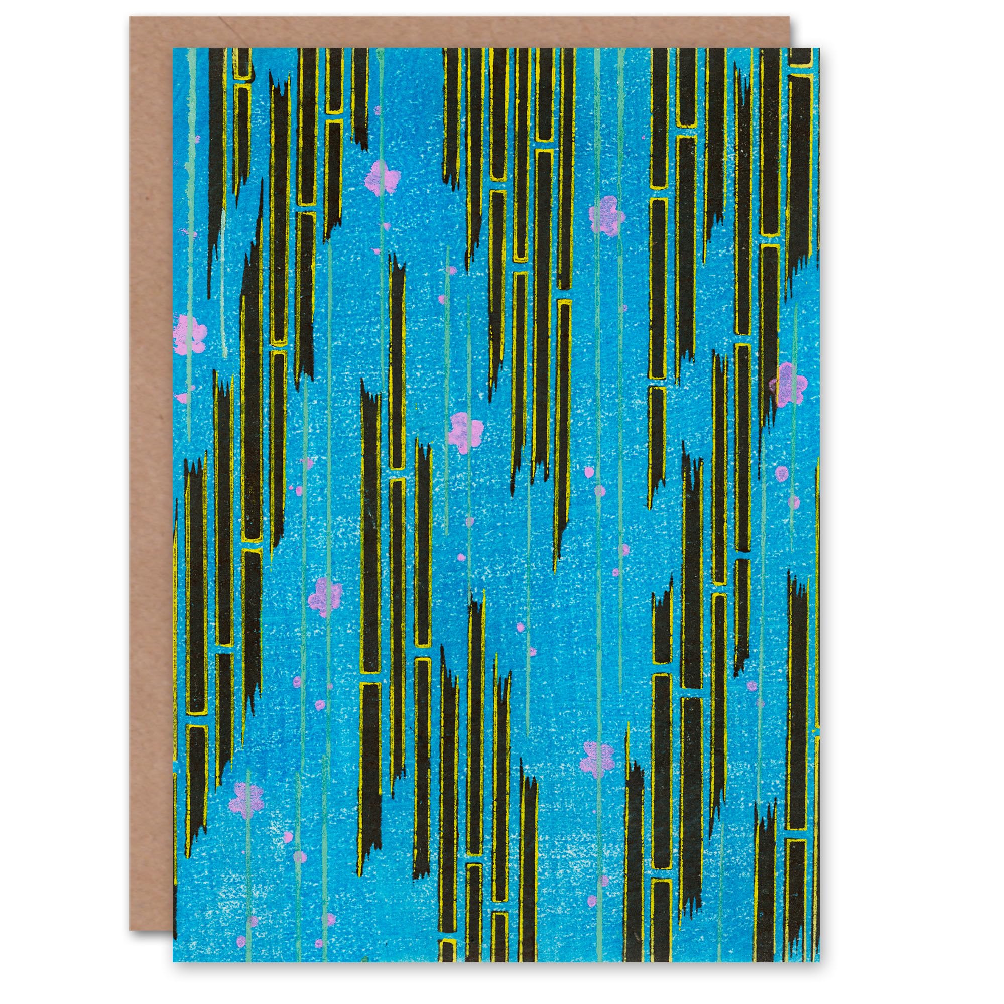 Artery8 Furuya Korin Japanese Art Card Flowers and Bamboo Vintage Pattern