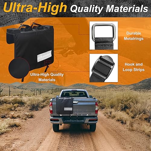 Miniatura 5 de TRANSTEK Almohadilla para portón trasero de 21.6 pulgadas para bicicleta de montaña, mejorada con tiras reflectantes y bolsillos para herramientas,