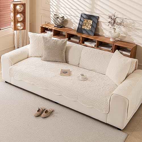 Miniatura 7 de Funda para sofá lavable, fundas de terciopelo para sofá de 3 cojines, protector de muebles antideslizante para perros y mascotas, funda de sofá