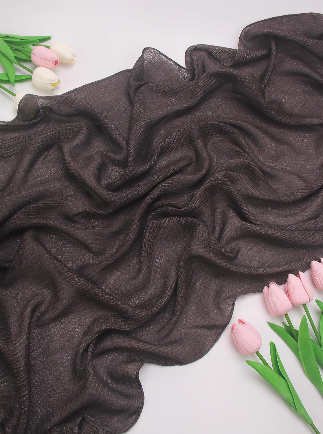 Lightweight Cotton Linen Feel Scarf Shawl Wrap Hijab for Women, Travel Fall Winter Gift - Image 6