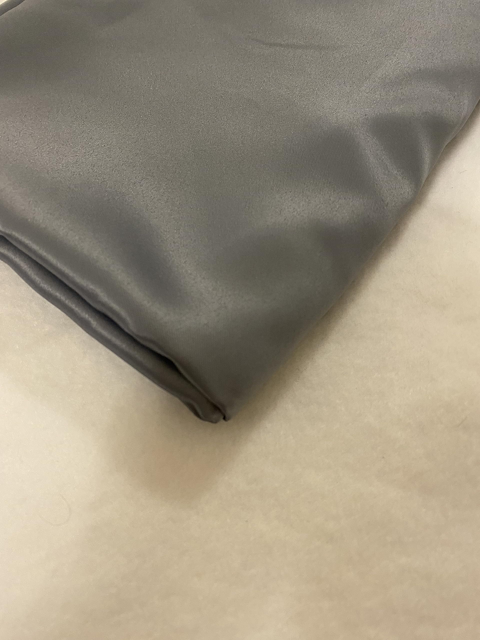 Fancy Textiles Dull Duchess Bridal Satin Dress Making Fabric 60'' Wide… (1 Meter(pre Cut), Light Grey)