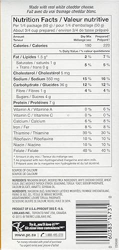 Miniatura 2 de Presidents Choice - Cena de macarrones con queso cheddar blanco (3 cajas) 7.05 oz {Importado de Canadá}