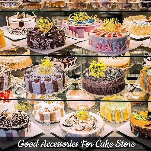 Miniatura 4 de 150 adornos acrílicos para tartas de cumpleaños, decoración de pastel de cumpleaños con purpurina de doble cara para adultos, varios suministros de