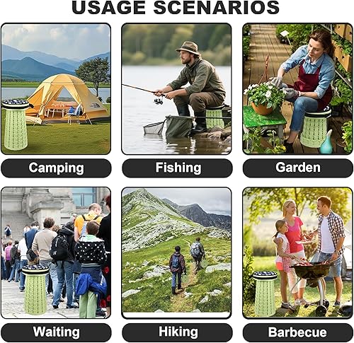 Miniatura 7 de ALEVMOOM Taburete plegable XXL mejorado 2025 con cojín de 19.7 pulgadas, peso máximo de 1000 libras, asiento desplegable más ancho y alto, silla