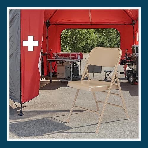 Miniatura 34 de OEF Furnishings Triple Brace Silla plegable de acero, azul Azul,Beige,Negro -,Marrón,Gris,https://www.amazon.com/dp/undefined
