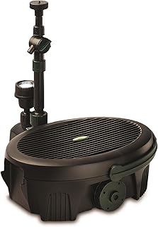 Blagdon Inpond 5-in-1 3000 Easy Care Clean Pond Solution, 10w Pond Pump & Filter with UV Clarifier for Algae Control and Clear Water, LED Light, 3 Fountain Heads, for Ponds Up to 3,000L, Black