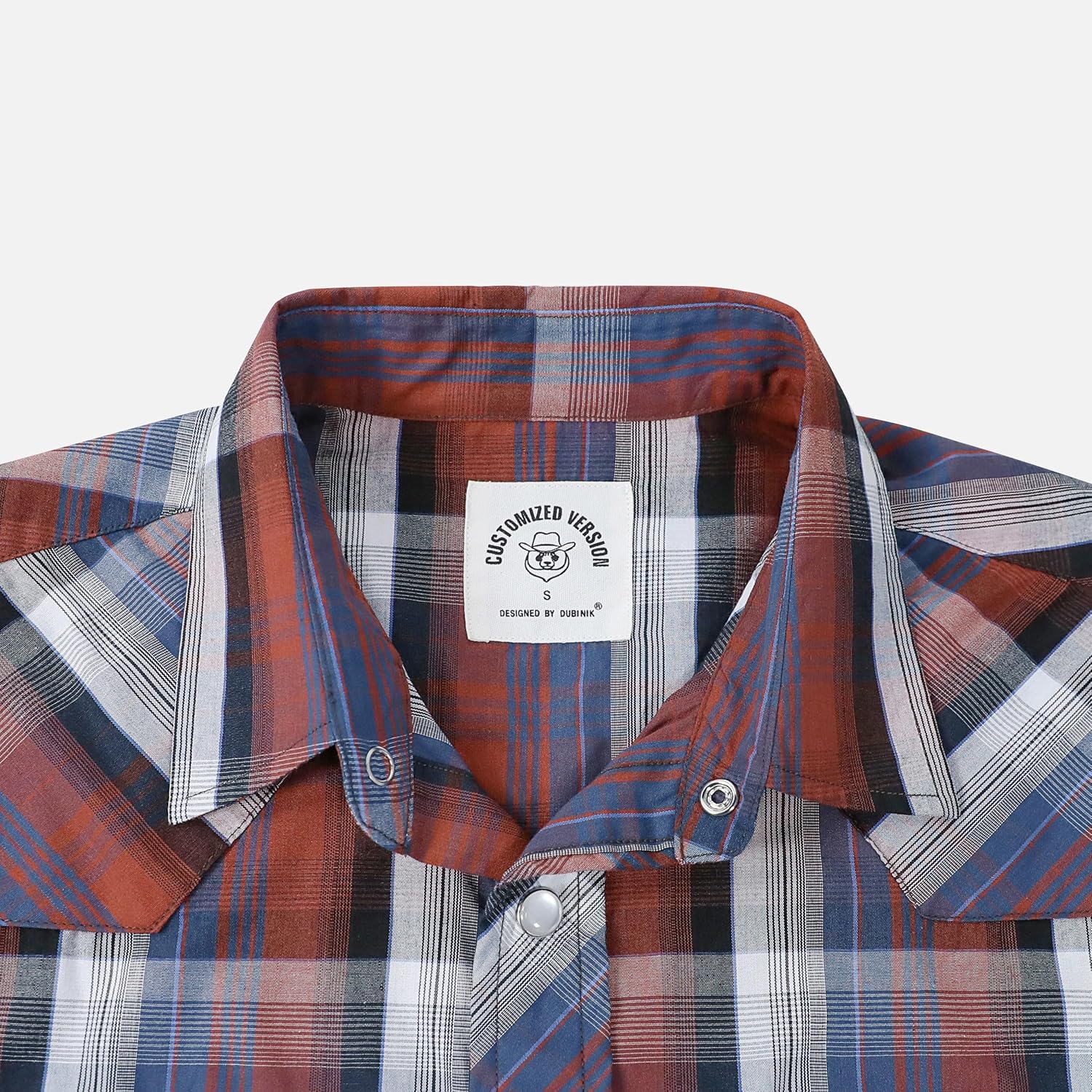 Dubinik Pearl Snap Shirts for Men - Long Sleeve Western Vintage Plaid Shirts - Image 3