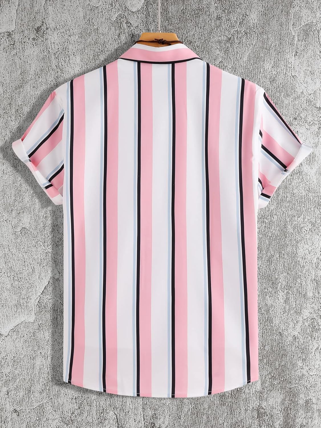 WDIRARA Men's Colorblock Button Down Short Sleeve Pocket Front Shirt Tops - Image 2