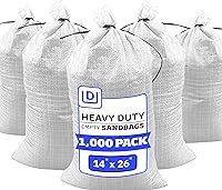 Vista 28 de DURASACK Bolsas de arena resistentes con cuerdas de amarre, bolsas de arena de polipropileno tejidas vacías para control de inundaciones con 1600