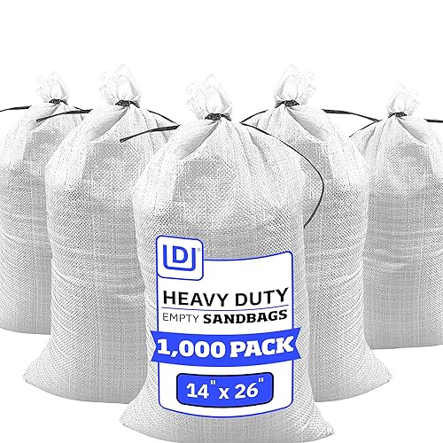 Miniatura 57 de DURASACK Bolsas para arena resistentes con cordón de amarre, de polipropileno, vacías, 1600 horas de protección ultravioleta, capacidad de 50 Negro
