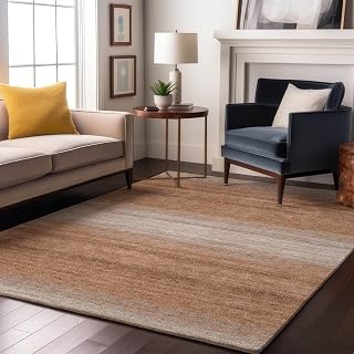 Addison Rugs Mayfield AMF1033 Copper 9' x 12' Indoor Premium Machine Washable Rug, Silky Soft, Easy Clean, Non Shedding, Bedroom, Living Room, Dining Room, Kitchen Rug