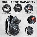 Jueachy Tactical Backpack for Men Hiking Day Pack Molle Military Rucksack Waterproof 30L EDC Bag with USA Flag Patch