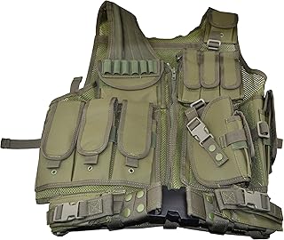 Sniper Cross Draw Tactical Vest OD Green, 600D Polyster Oxford