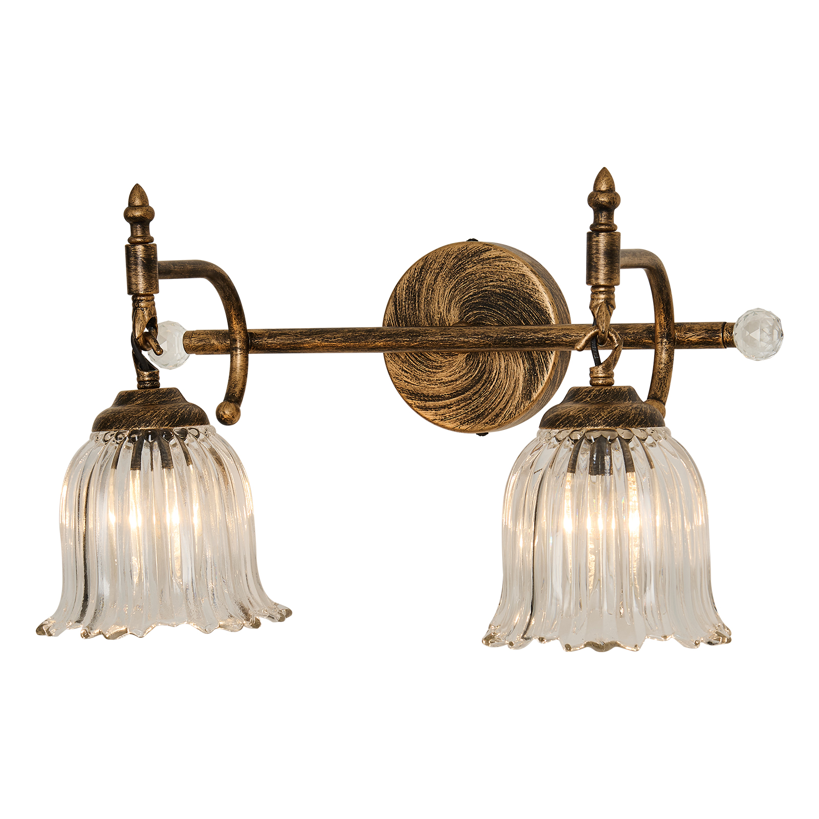Image of CVKASH 2-Light Bathroom Vanity Light Fixtures Over Mirror,Bronze Modern Vanity Light with Glass Shade Vintage Wall Sconce for Bedroom Dressing Room Living Room Hallway Cabinet