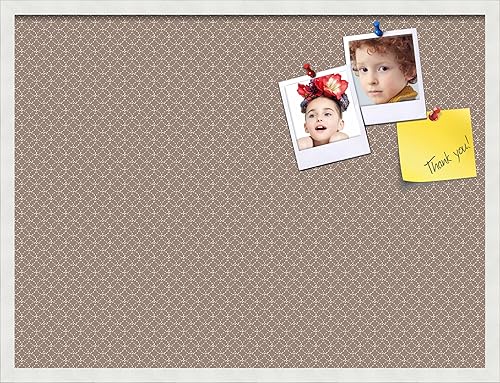 Miniatura 42 de PinPix Tablero de anuncios de corcho de 12 x 12 pulgadas. Este tablero decorativo enmarcado viene con diseño de círculos B W y un marco blanco