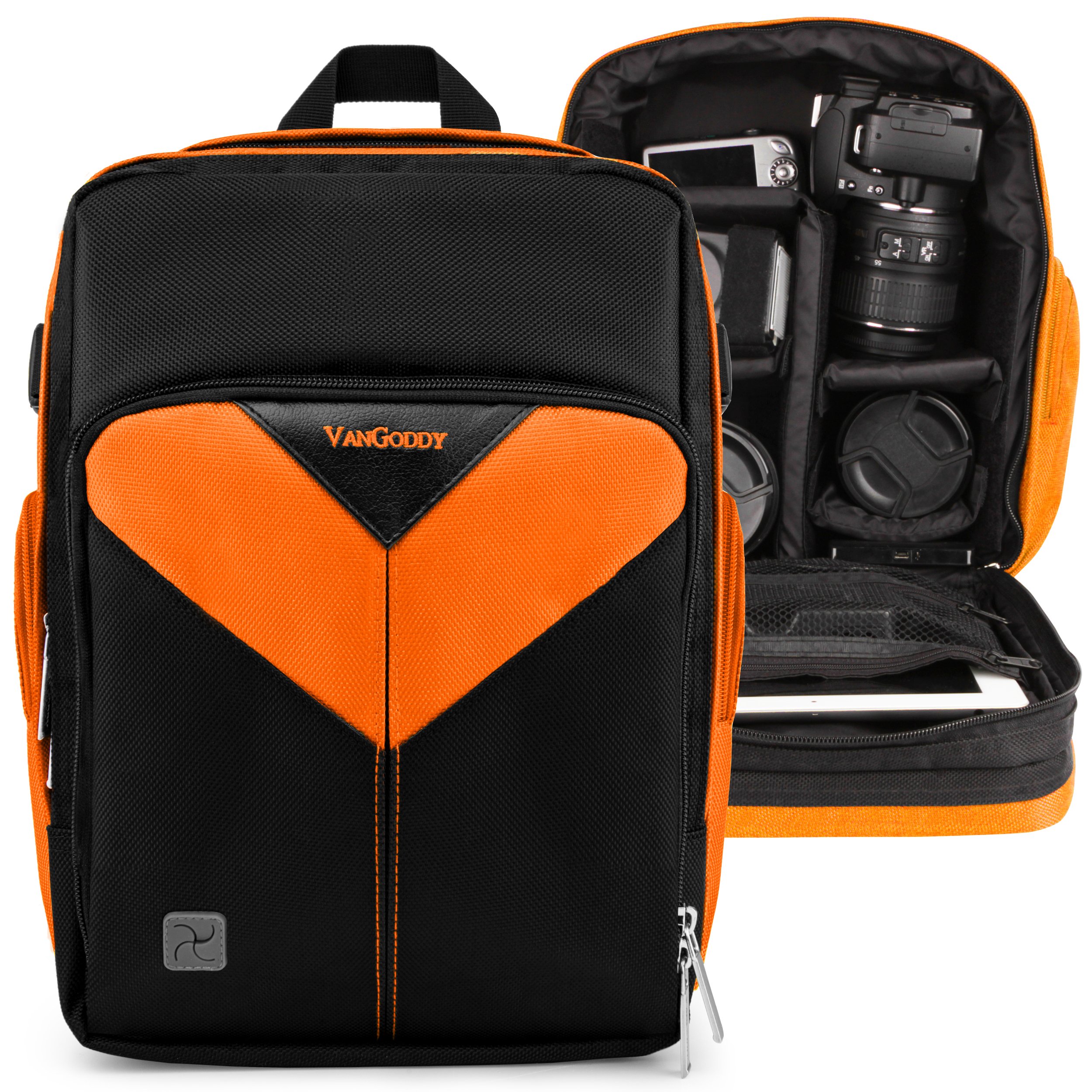 VangoddyCarrying Case Orange Camera Bag Backpack for Nikon CoolPix B500, B600, P900, P950, P1000
