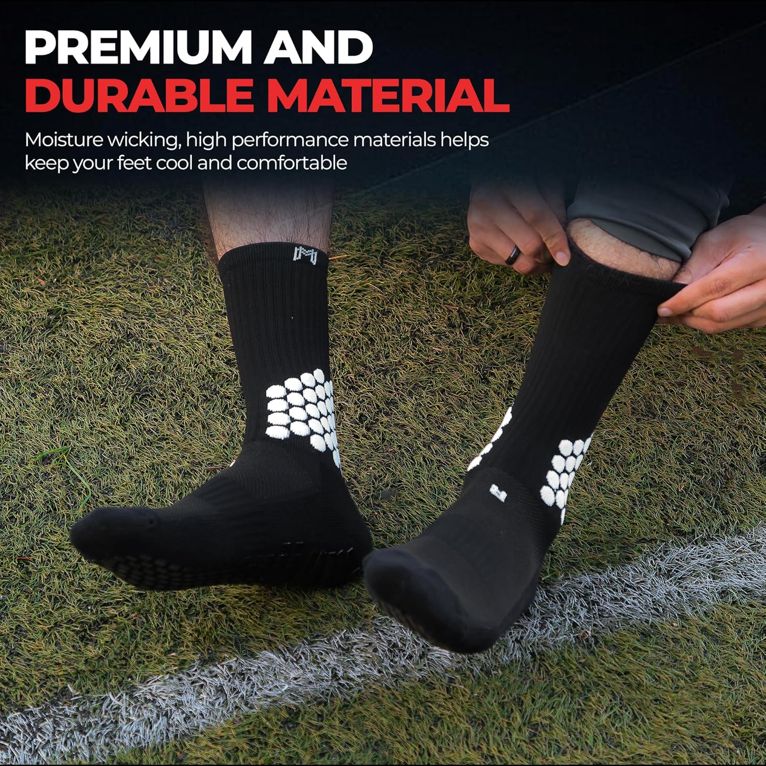 MediCaptain Soccer Grip Socks - Cushioned Ankle Protection, NonSlip Socks With Grip Pads, Athletic Socks for Men Women Youth - Image 5
