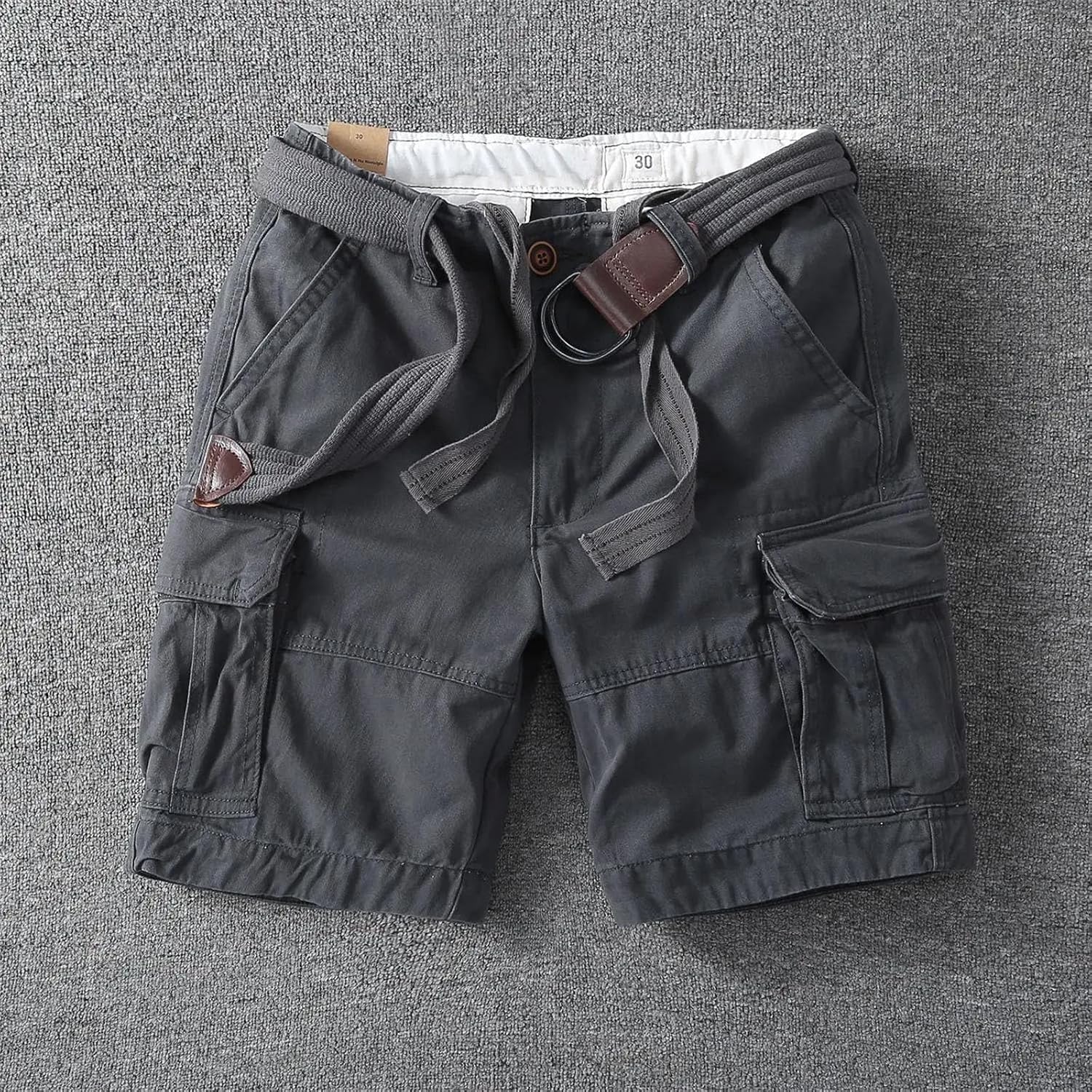 Mens Cargo Shorts Cotton Outdoor Sports Casual Beach Summer Loose Fit Lightweight Multi Pocket