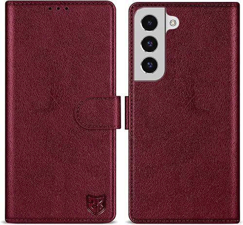 Miniatura 1 de ZZXX Funda tipo cartera para Samsung Galaxy S22 con bloqueo RFID, ranura para tarjetas, función atril, cierre magnético, funda protectora de cuero