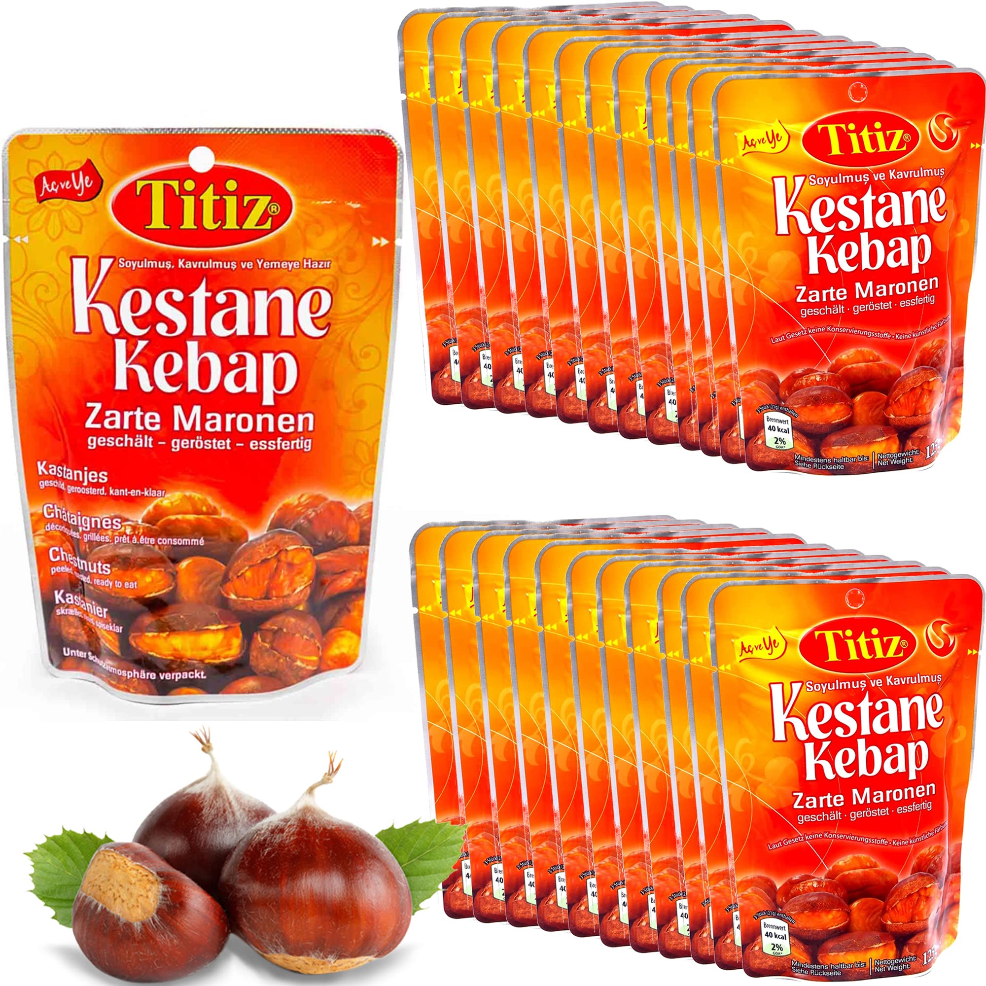 Titiz Gekochte Esskestanien Maronen Edelkastanien 24x125g Partypaket Vegan Ungesüßt Glutenfrei
