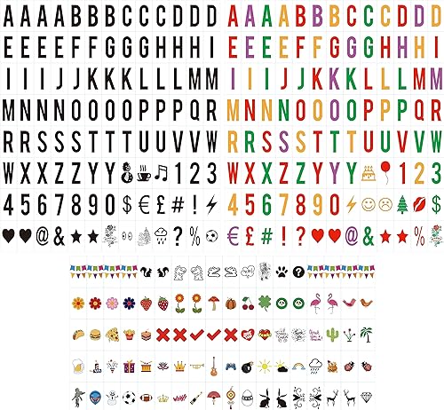 Miniatura 2 de Letras de caja de luz extra cinematográfica, 312 piezas (104 negro + 104 colores multicolor + 104 iconos), letras iluminadas, embalaje de regalo,