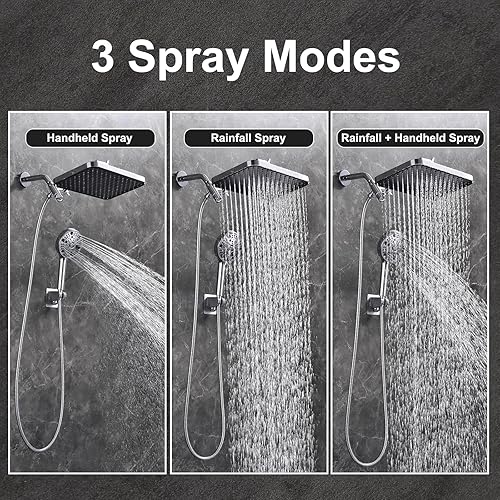 Miniatura 2 de Cabezal de ducha filtrado de 14 pulgadas, 9 modos de pulverización, regadera de lluvia de mano de alta presión con filtros, cabezales de ducha