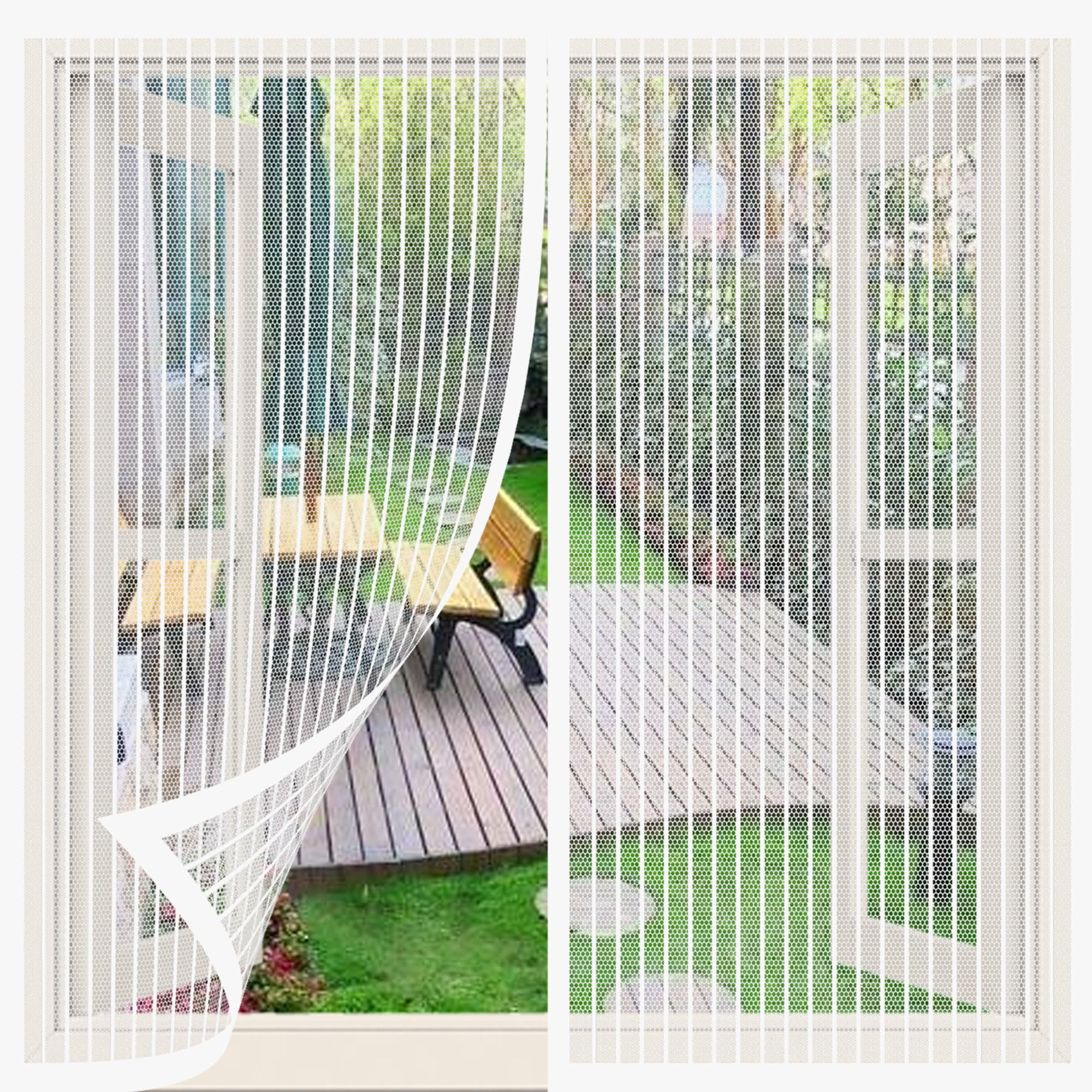 Fermeture rideau de porte antimoustique installation facile 155x170
