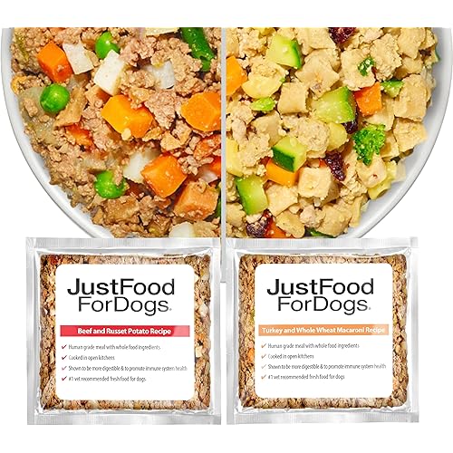JustFoodForDogs Frozen Fresh Dog Food Topper, Variety Pack, Beef & Turkey Human Grade Dog Food Recipes, 5.5 oz (Pack of 18)