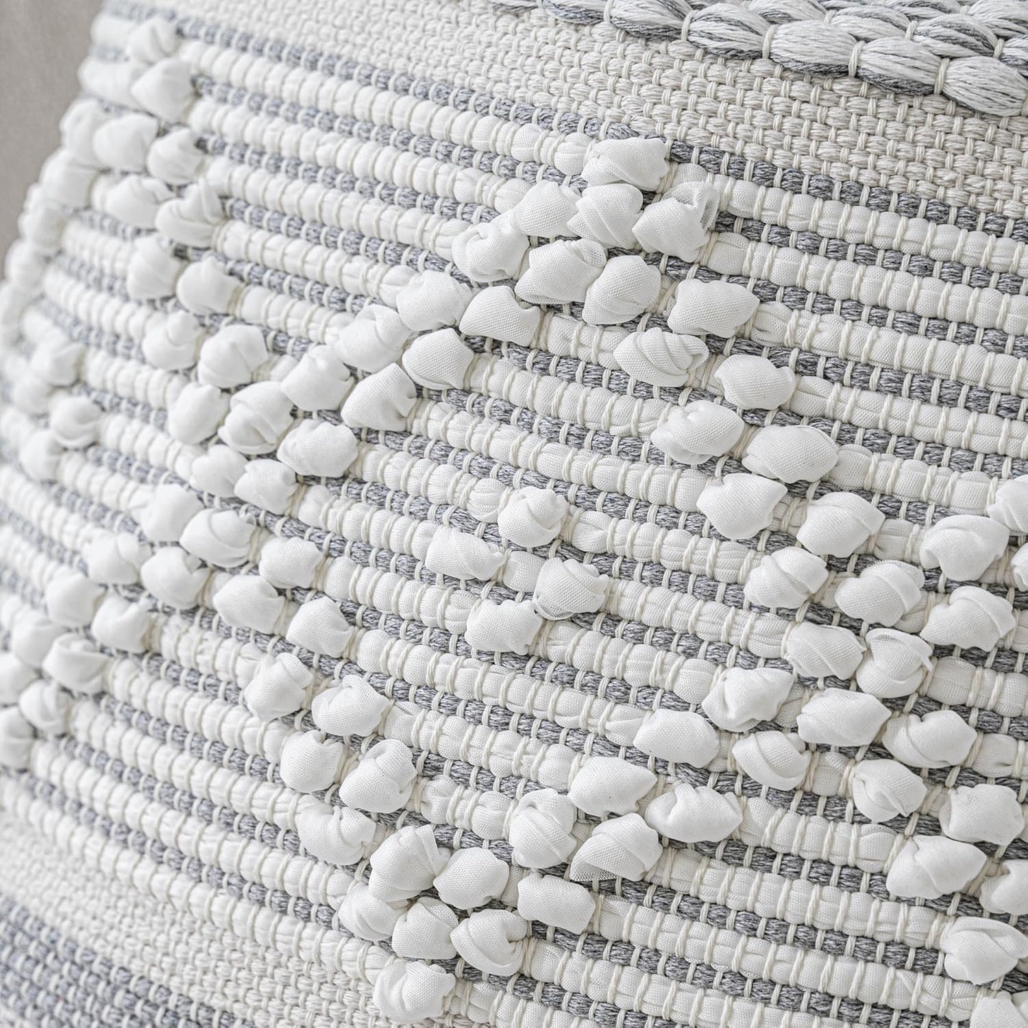 BlissBlush Gray Cream White Boho Throw Pillow Cover 20X20, Boho Woven Textured Pillow Cover, Neutral Pillow Cover, Sofa Couch Bed Farmhouse Lumbar Pillow (Cover ONLY) - Image 7
