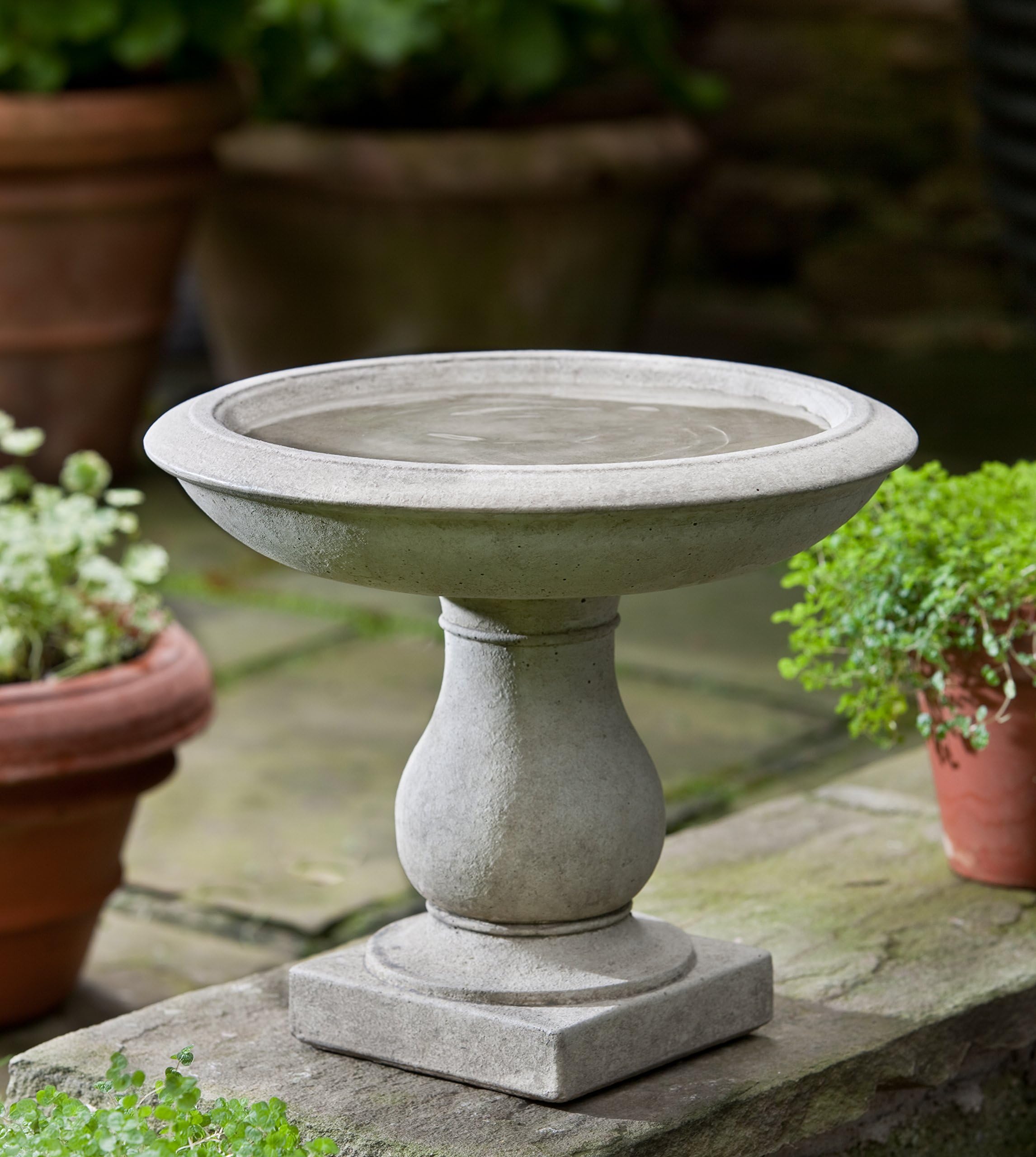 Campania International B-141-GS Beauvoir Birdbath, Grey Stone Finish