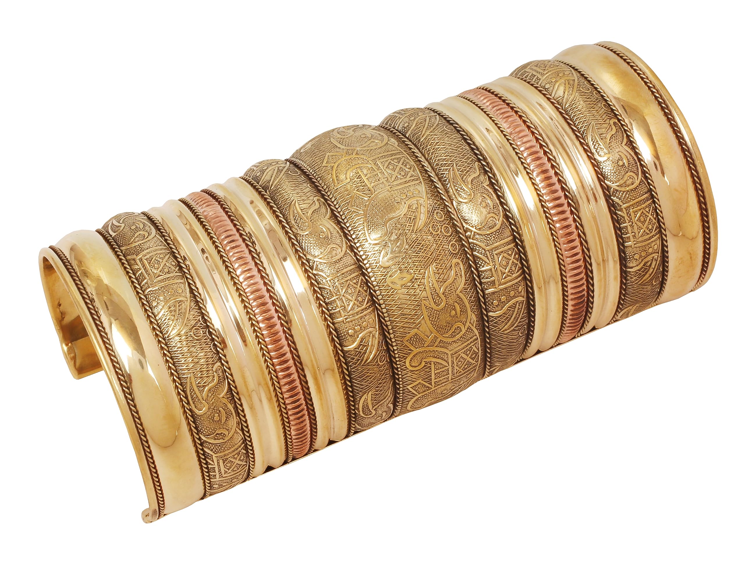 Indian Bollywood Handcrafted Slip In Easy To Wear Stylish Wrist Enhancer Designer Broad Jewelry Cuff Bracelet For Women and Men.