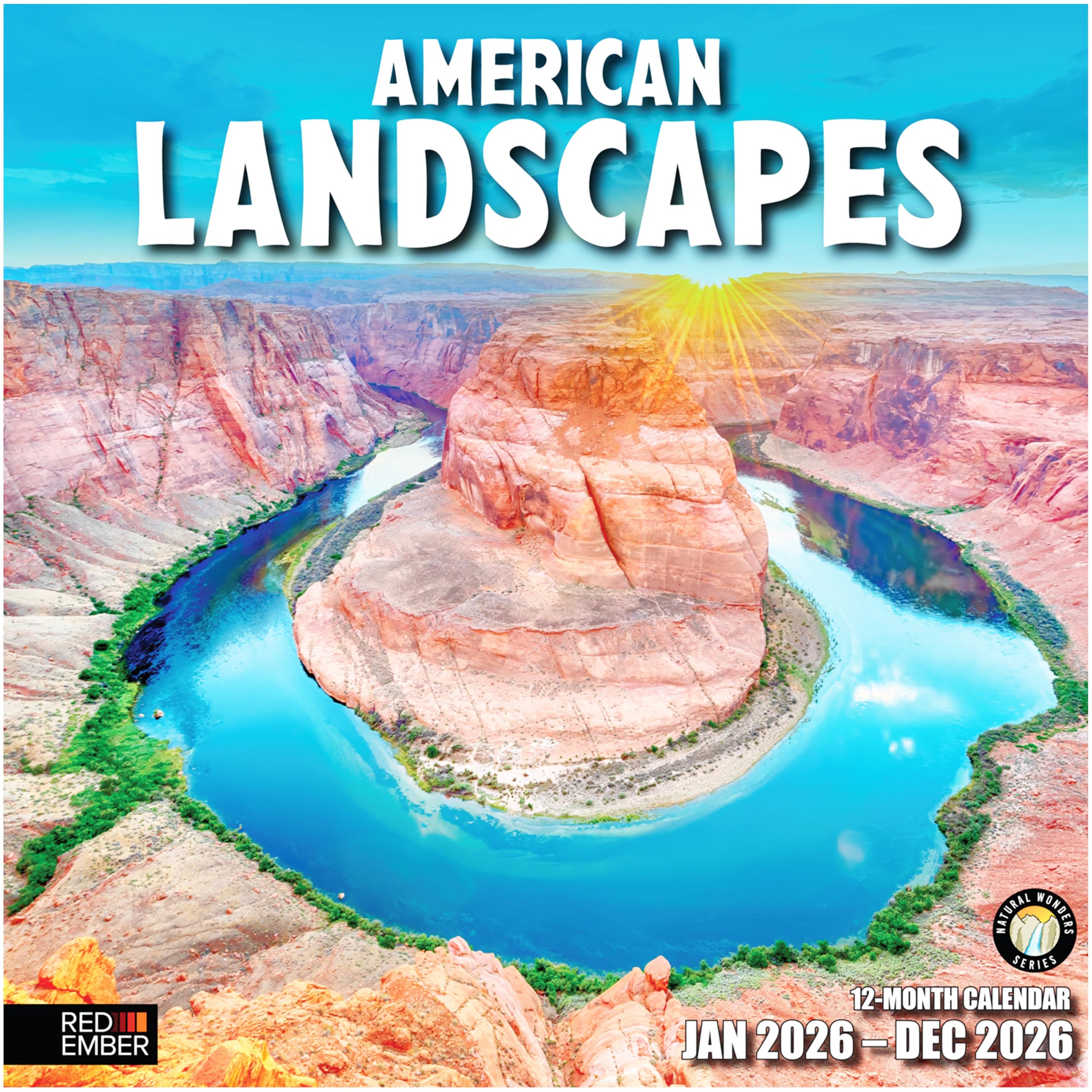 RED EMBER American Landscapes 2026 Wall Calendar 12 Month | 12" x 24" Open | Thick &amp; Sturdy Paper | Holiday Gift | Scenic Nature Travel Calendar 2026