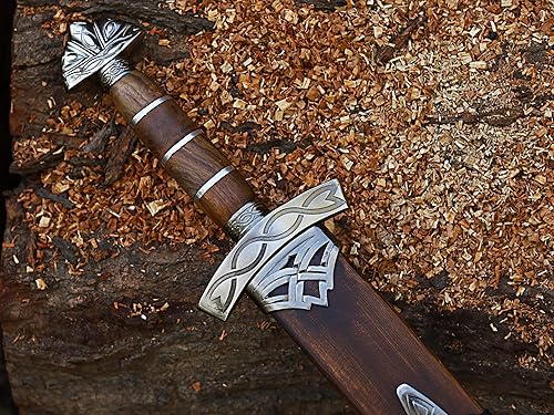 Miniatura 4 de Espada vikinga de acero de Damasco Espada coleccionable vikinga Espada nórdica auténtica Espada medieval Regalo vikingo para hombres Espada de