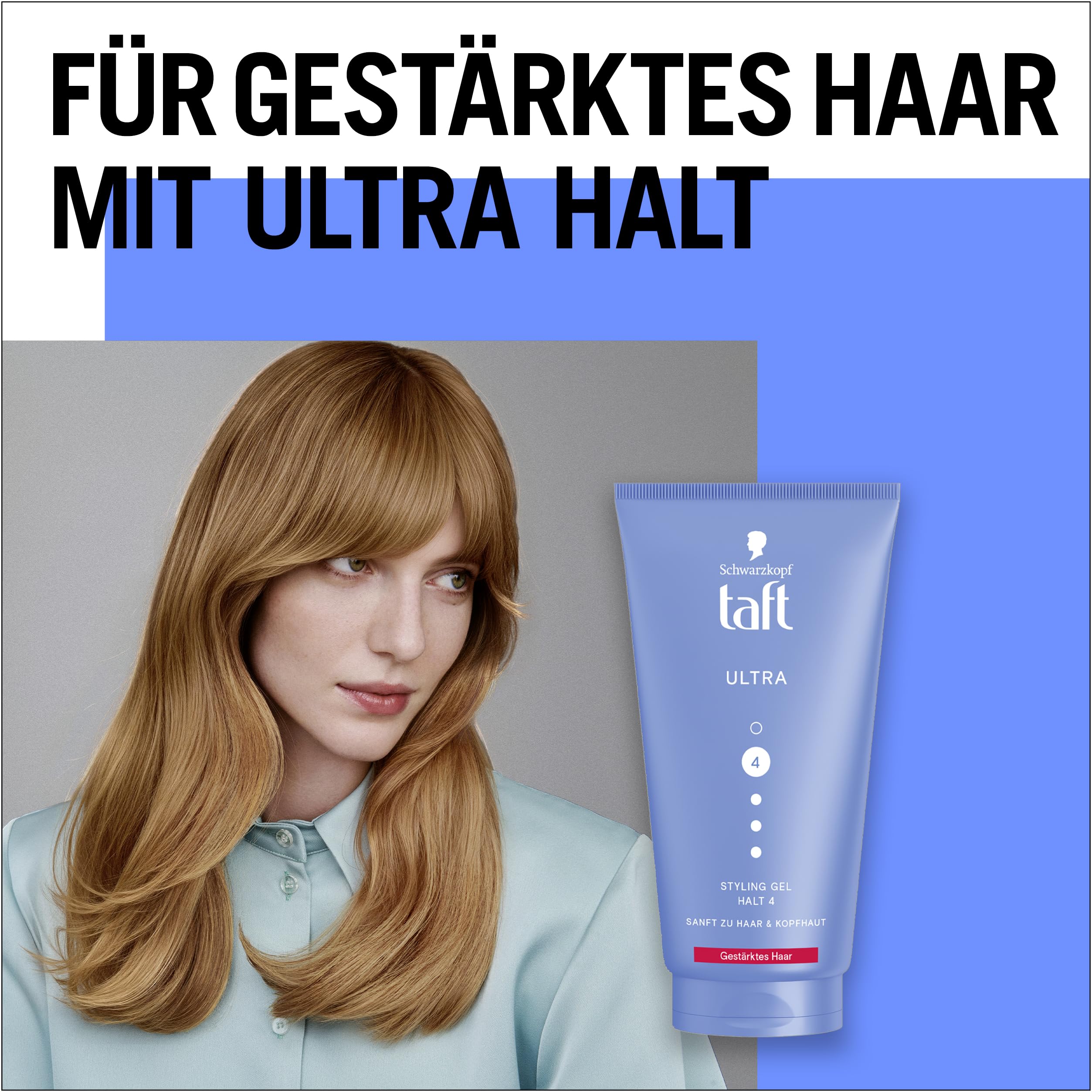 Schwarzkopf Taft Gel Ultra Styling (150 ml), żel do włosów wzmocnionych o bardzo mocnym trzymaniu, delikatny dla włosów i skóry głowy, wegański żel do stylizacji włosów