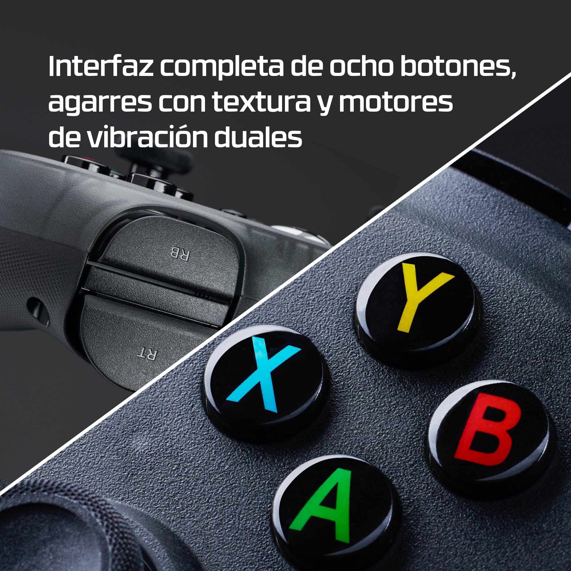 HyperX Clutch Tanto - Mando gaming mini compacto con lincencia de Xbox | Series X|S, funcionalidad completa, botones estándar, cable convertible, diseño ergonómico, Color negro