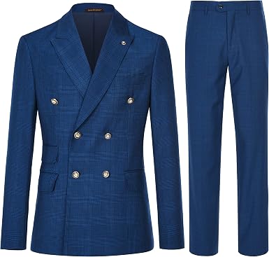 Amazon.com: Cenne Des Graoom Conjunto de 2 piezas para hombre, chaqueta y  pantalón de doble botonadura a cuadros, ajuste entallado, esmoquin para  fiesta de boda : Ropa, Zapatos y Joyería