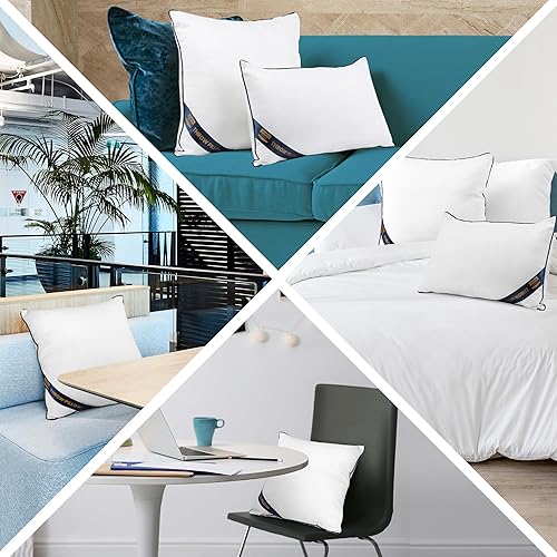 Vista 5 de Utopia Bedding Rellenos de Almohada Decorativa (Paquete de 4, Blanco), 20 x 20 Pulgadas Almohadas Decorativas de Interior para Sofá, Cama, Diván